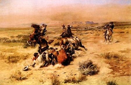Charles M Russell The Strenuous Life oil painting picture